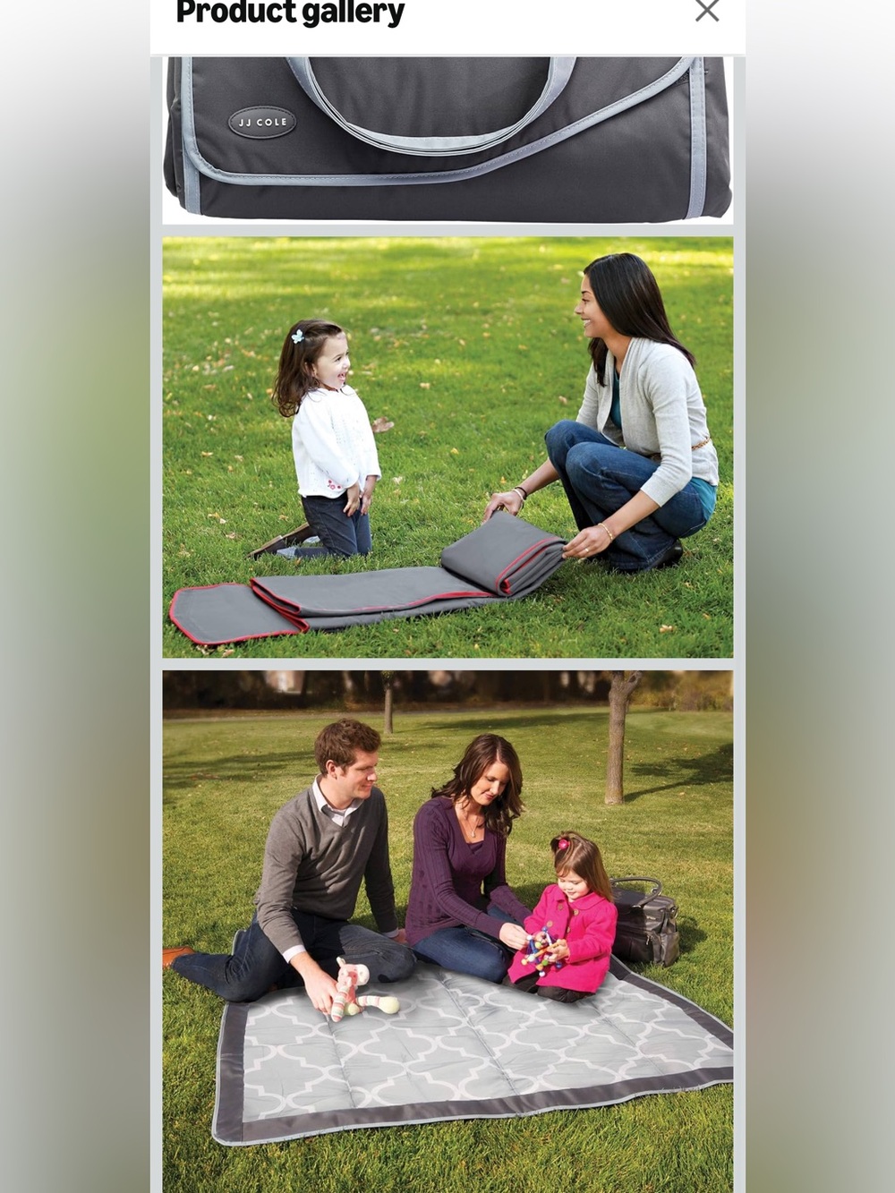 JJ Cole Outdoor Water-Resistant Outdoor Blanket With Adjustable Bag 58" x 84"